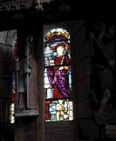 Verrière (verrière à personnages) : saint Gobrien et sainte Barbe (baie 4), chapelle Saint-Gobrien (Saint-Servant-sur-Oust)