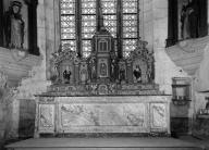 Autel, tabernacle, gradins d'autel (2) (maître-autel, tabernacle à ailes), chapelle Saint-Damien, Saint-Côme (Saint-Nic)