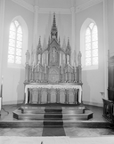 Autel, retable (maître-autel, autel tombeau, retable architecturé), église paroissiale Notre-Dame (Le Quiou)
