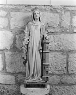 4 statues (petite nature) : saint Cornély, saint Cadoc, saint Eloi, sainte Barbe, chapelle Saint-Mathieu (Guidel)