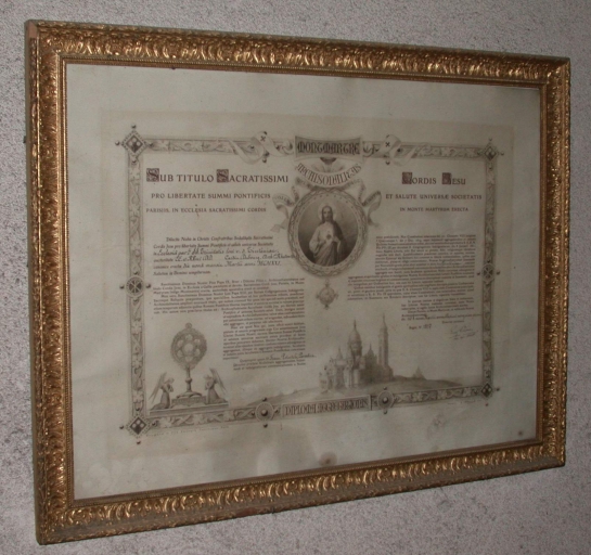 Estampe encadrée : Montmartre. Adoration perpétuelle et universelle du Sacré-Coeur de Jésus