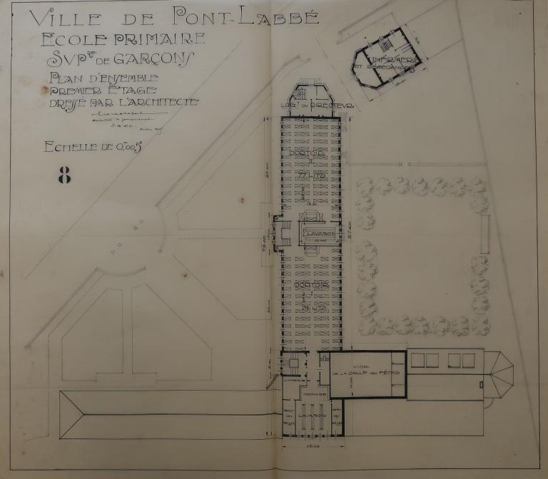 Bâtiments de l'ancienne école primaire supérieure, lycée Laënnec, 61 rue du Lycée (Pont-L'Abbé)