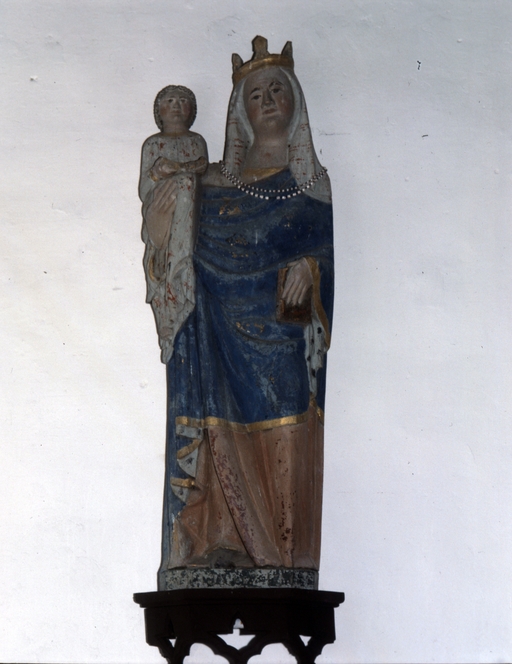 Statue (d'applique, petite nature) : Vierge à l'Enfant, chapelle Notre-Dame des Neiges (Cléguérec)