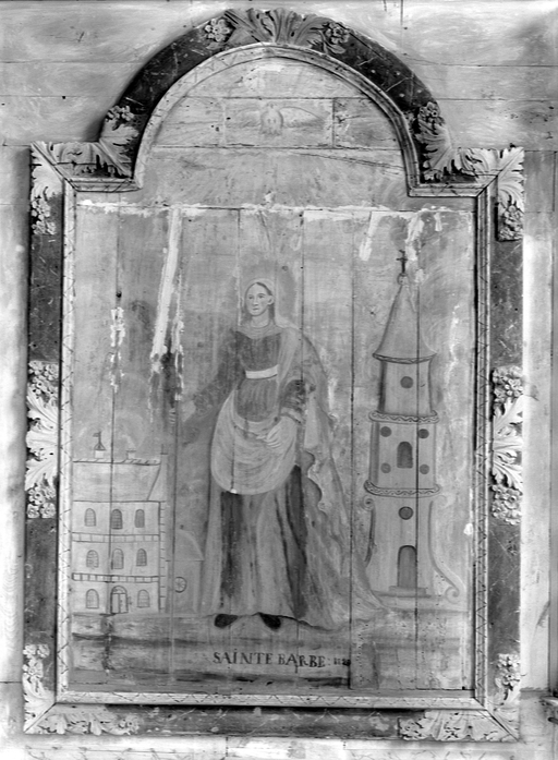 Tableau : sainte Barbe, église paroissiale Saint-Blaise (Bulat-Pestivien)