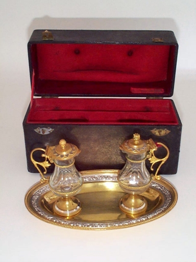 Ensemble 3 de 2 burettes et un plateau à burettes