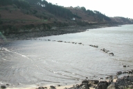 Site archéologique : mur de la pêcherie de l'anse de la Vierge, le Yaudet (Ploulec'h)
