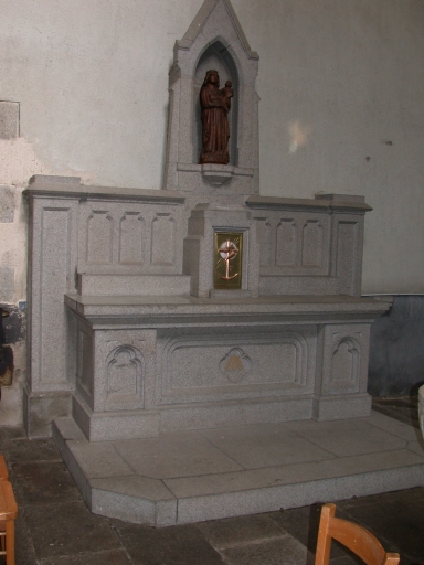 Ensemble de l'autel de la Vierge : autel, tabernacle, retable