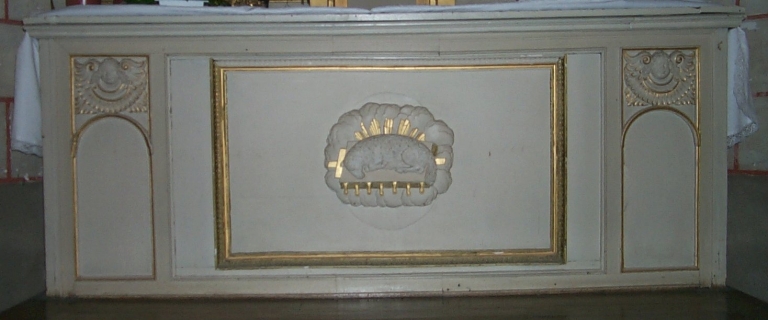 Ensemble de l'autel de saint Joseph : autel, tabernacle, gradin d'autel