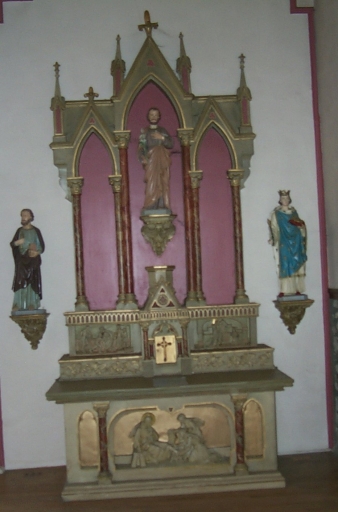 Ensemble de l'autel de saint Joseph : autel, tabernacle, retable, gradin