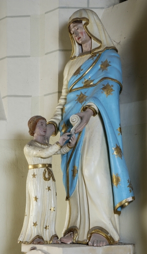 Groupe sculpté : Education de la Vierge