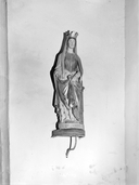 Statue (petite nature) : sainte Barbe, église paroissiale Saint-Samuel (Le Saint)