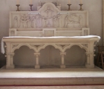 Ensemble de l'autel secondaire nord : autel, gradin d'autel, retable, degré d'autel