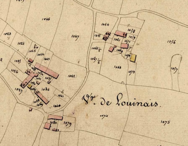 Alignement de maisons, la Louinais (Mézières-sur-Couesnon)