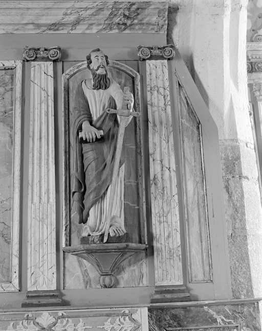 Statue (petite nature) : saint Paul, chapelle Saint-They (Cléden-Cap-Sizun)