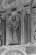 Statue de saint Pierre, église paroissiale Saint-Pierre (Dompierre-du-Chemin fusionnée en Luitré-Dompierre en 2019)