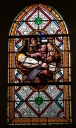 Ensemble de 5 verrières des baies 1 à 4, 5 : Saint Melaine, Scènes de la vie de saint Léonard de Noblat