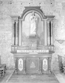 Autel, retable, tabernacle, gradins d'autel (2), tableau, statue (autel secondaire, autel tombeau, retable architecturé) : du Sacré-Coeur, église paroissiale Saint-Faron (Pouldreuzic)
