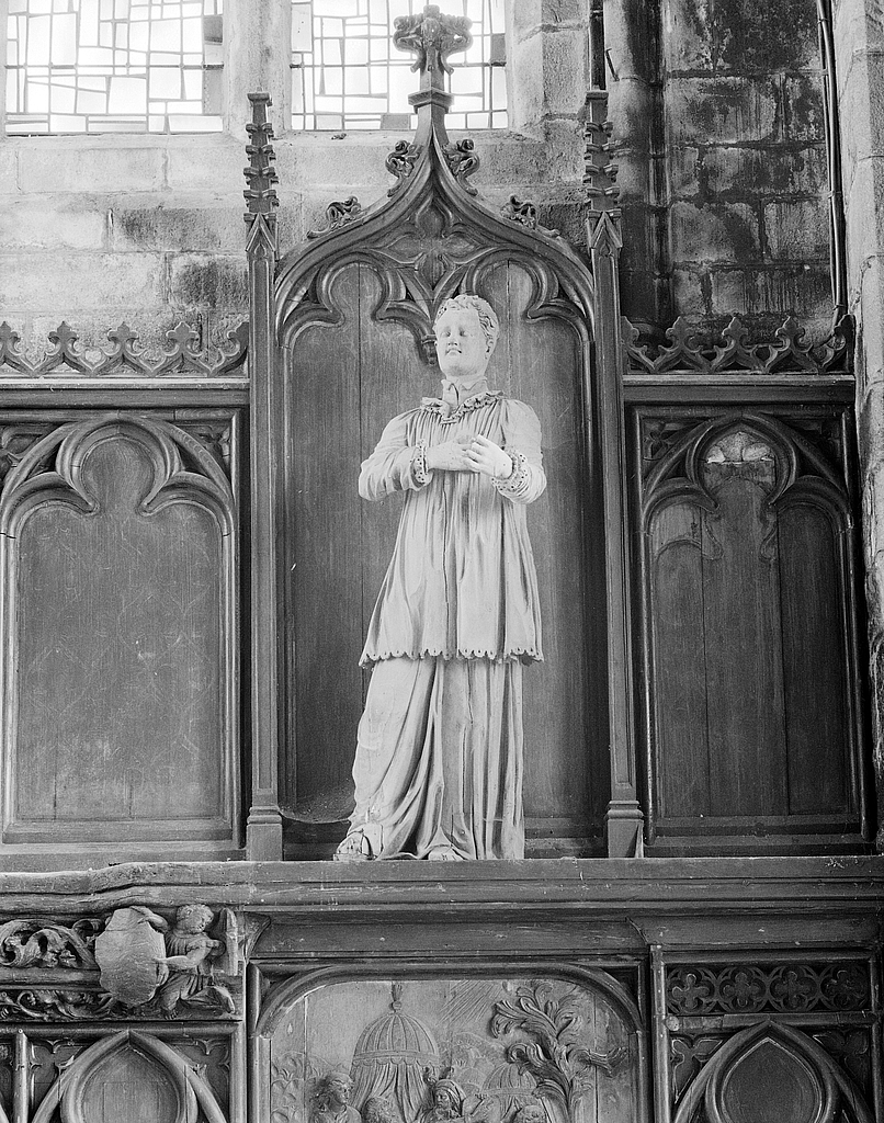 Statue (2, d' applique, en pendant, petite nature) : saint Louis de Gonzague, saint Stanislas Kostka, chapelle Notre-Dame-du-Kreisker (Saint-Pol-de-Léon)