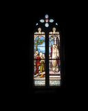 Verrière de la baie 2 : Saint Gobrien guérit les malades, chapelle Saint-Gobrien (Saint-Servant-sur-Oust)