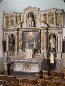 Ensemble de l'autel du Rosaire : autel, retable, 2 gradins d'autel, église Saint-Étienne (Saint-Abraham)