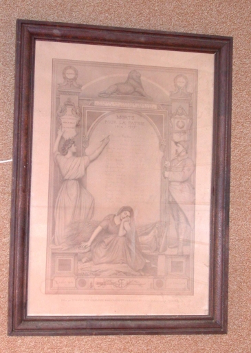 Tableau commémoratif des morts de la guerre 1914-1918