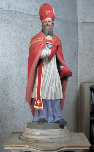 Ensemble de 2 statues : saint Melaine, saint Isidore (?)