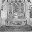 Gradins d'autel (2), autel, tabernacle (maître-autel, tabernacle à ailes), chapelle Notre-Dame-de-Bonne-Nouvelle (Cast)
