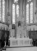 Autel, tabernacle (maître-autel, tabernacle à ailes), style néo-gothique, église paroissiale Saint-Marc-Saint-Joseph (Augan)