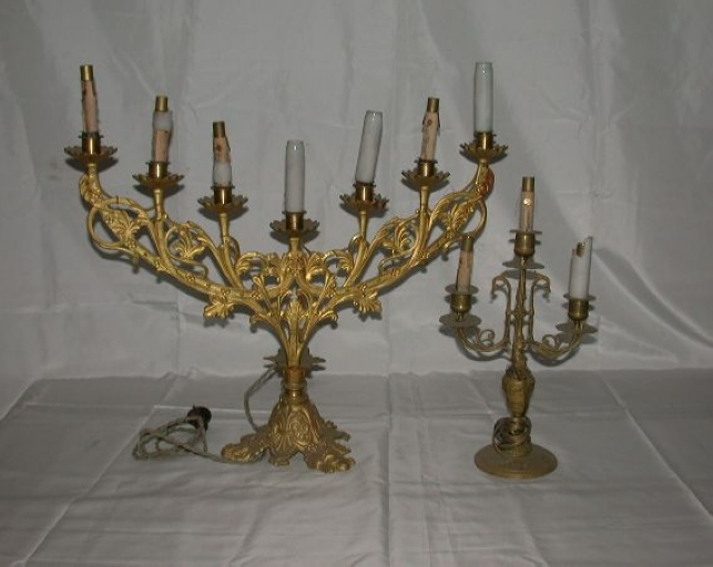 Paire 2 de Chandeliers d'église