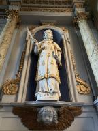 Statue (d'applique, grandeur nature) : Saint Vincent, église paroissiale Saint Malo (Saint-Malo-de-Beignon)
