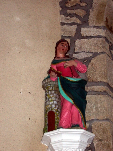 Statue : Sainte Barbe, Saint-Hilaire (Pluméliau fusionnée en Pluméliau-Bieuzy en 2019)