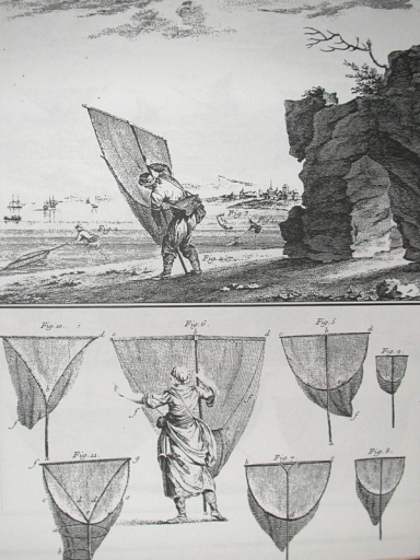 Outil de pêche à pied : havenet en demi-lune