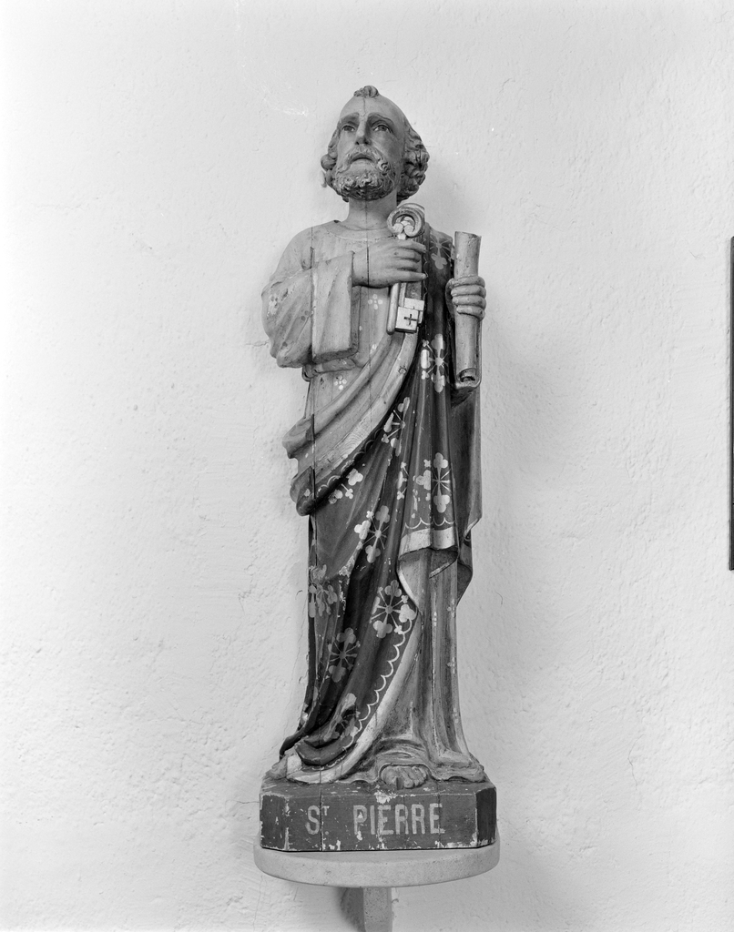 Statue (petite nature) : Saint Pierre (n° 2), chapelle Notre-Dame-de-Bonne-Nouvelle (Cléguer)