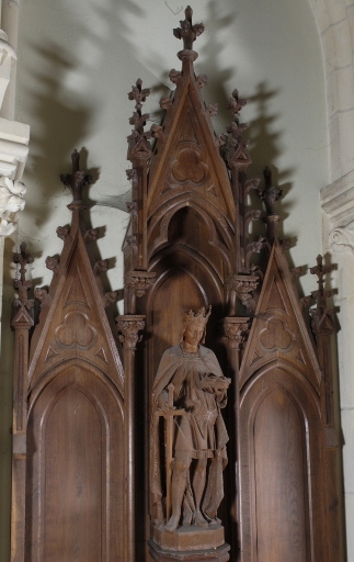 Cinq statues : saint Nicolas, saint Pierre, saint Benoît, saint Louis, saint Urbain