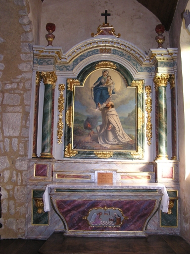 Retable et autel latéral du Rosaire