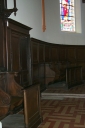 Ensemble de lambris et de 8 stalles ; dais d'architecture