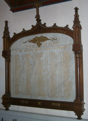 Tableau commémoratif des morts de la guerre 1914-1918 (Guipry fusionnée en Guipry-Messac en 2016)