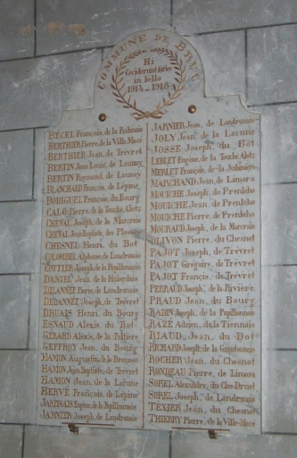 Tableau commémoratif des morts de la guerre 1914-1918