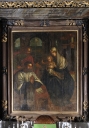 Tableau d'autel dans son cadre : Vierge à l'Enfant avec un donateur présenté par saint Pierre