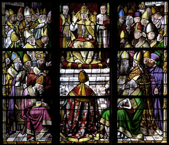 Verrière à personnages de la baie 00 : Proclamation de l'infaillibilité pontificale