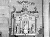 Autel retable et ses 3 statues : Vierge à l'Enfant ; sainte Femme ; saint Germain, collégiale Saint-Trémeur (Carhaix-Plouguer)