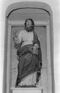 Statue (d'applique, figure colossale) : saint Barthélémy, église paroissiale Saint-Barthélemy (Thourie)