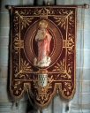 Bannière de procession de paroisse : saint Nicolas, Sacré Coeur