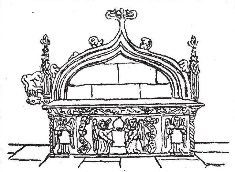 Cénotaphe de Monseigneur Jean de Carman, encastré dans un enfeu, église paroissiale Saint-Pierre (Plounévez-Lochrist)