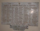 Tableau commémoratif des morts de la guerre 1914-1918 et de la guerre 1939-1945