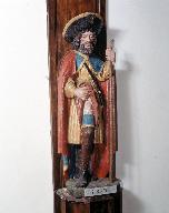 Statue (petite nature) : saint Roch, chapelle Saint-Symphorien (Locmalo)