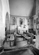 Retables (2), autels (2), (autel secondaire, autel tombeau, retable à panneau compartimenté), église paroissiale Saint-Mélaine (Meslan)