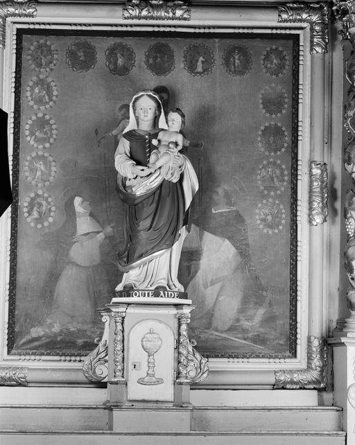 Statue : Vierge à l'Enfant, dite Notre-Dame de toute aide, église Saint-Pierre (Lanouée fusionnée en Forges de Lanouée en 2019)