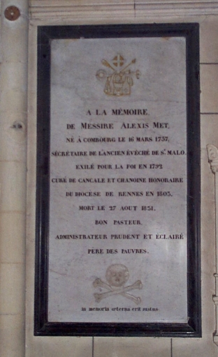 Dalle funéraire d'Alexis Met