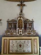 Autel, tabernacle, gradins d'autel (2) (maître-autel, tabernacle à ailes), chapelle Saint-Isidore, le Bas Trézon (Monteneuf)